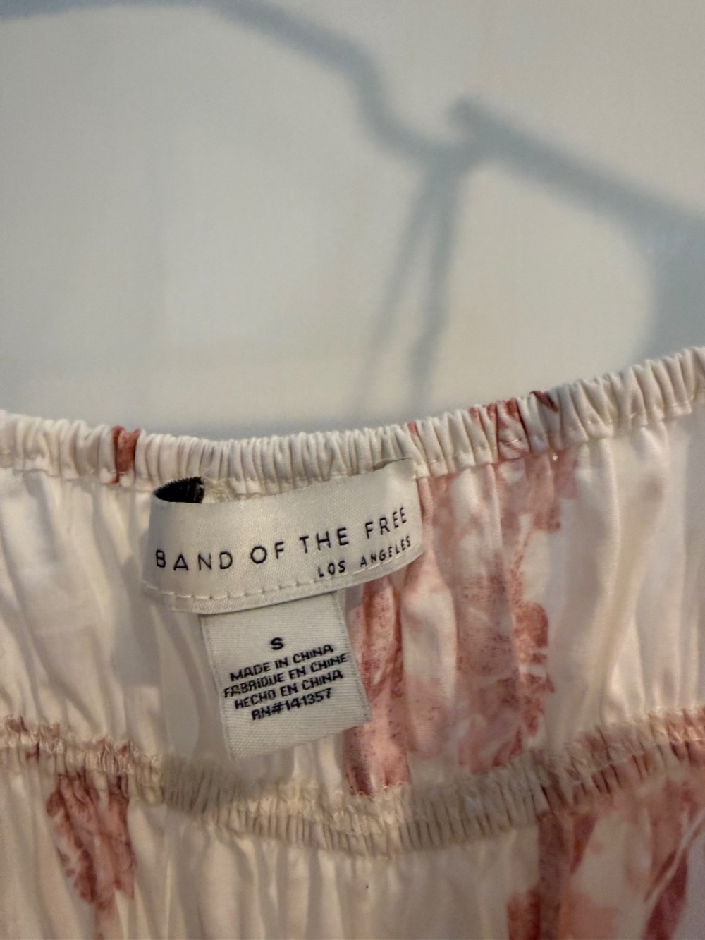 Band of the Free White & Rust Floral Midi Dress Tiered Boho Size S - NEW - Picture 3 of 5